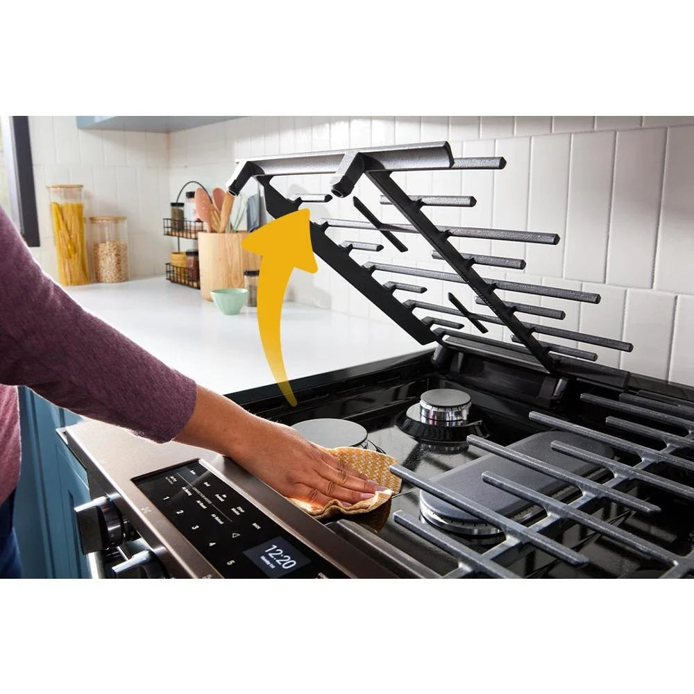 Whirlpool WSGS7530RZ 30-inch Smart Slide In Gas Range with Air Cooking Technology, No Preheat Air Fry, Steam/Self Clean and High Speed Preheat Fingerprint Resistant Stainless Steel