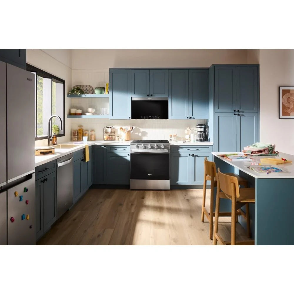 Whirlpool WSGS7530RZ 30-inch Smart Slide In Gas Range with Air Cooking Technology, No Preheat Air Fry, Steam/Self Clean and High Speed Preheat Fingerprint Resistant Stainless Steel