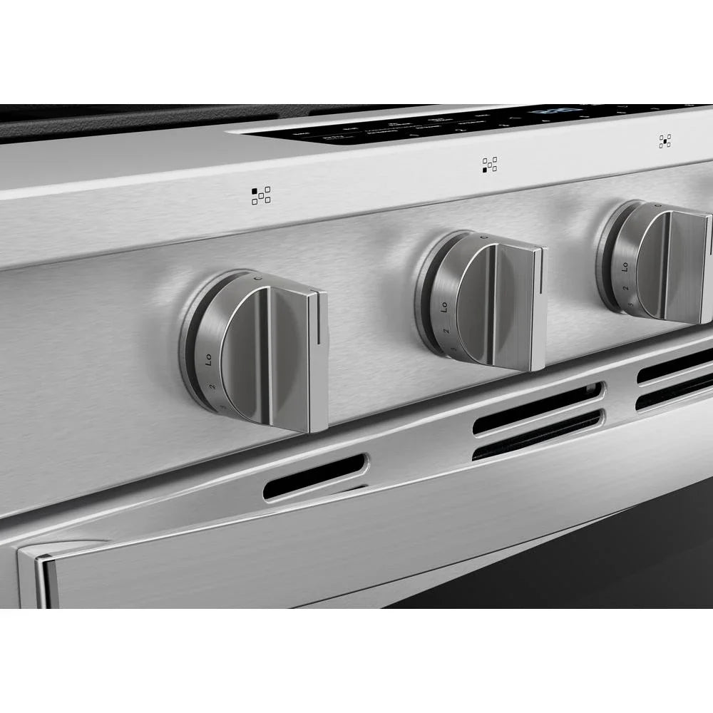 Whirlpool WSGS7530RZ 30-inch Smart Slide In Gas Range with Air Cooking Technology, No Preheat Air Fry, Steam/Self Clean and High Speed Preheat Fingerprint Resistant Stainless Steel