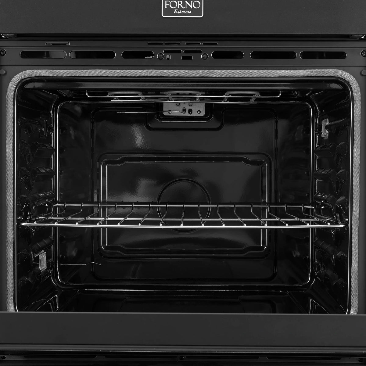 Forno 2-Piece Appliance Package - 30-Inch Vomero Double Wall Oven & 30-Inch Microwave Oven in Black with Antique Brass Trim