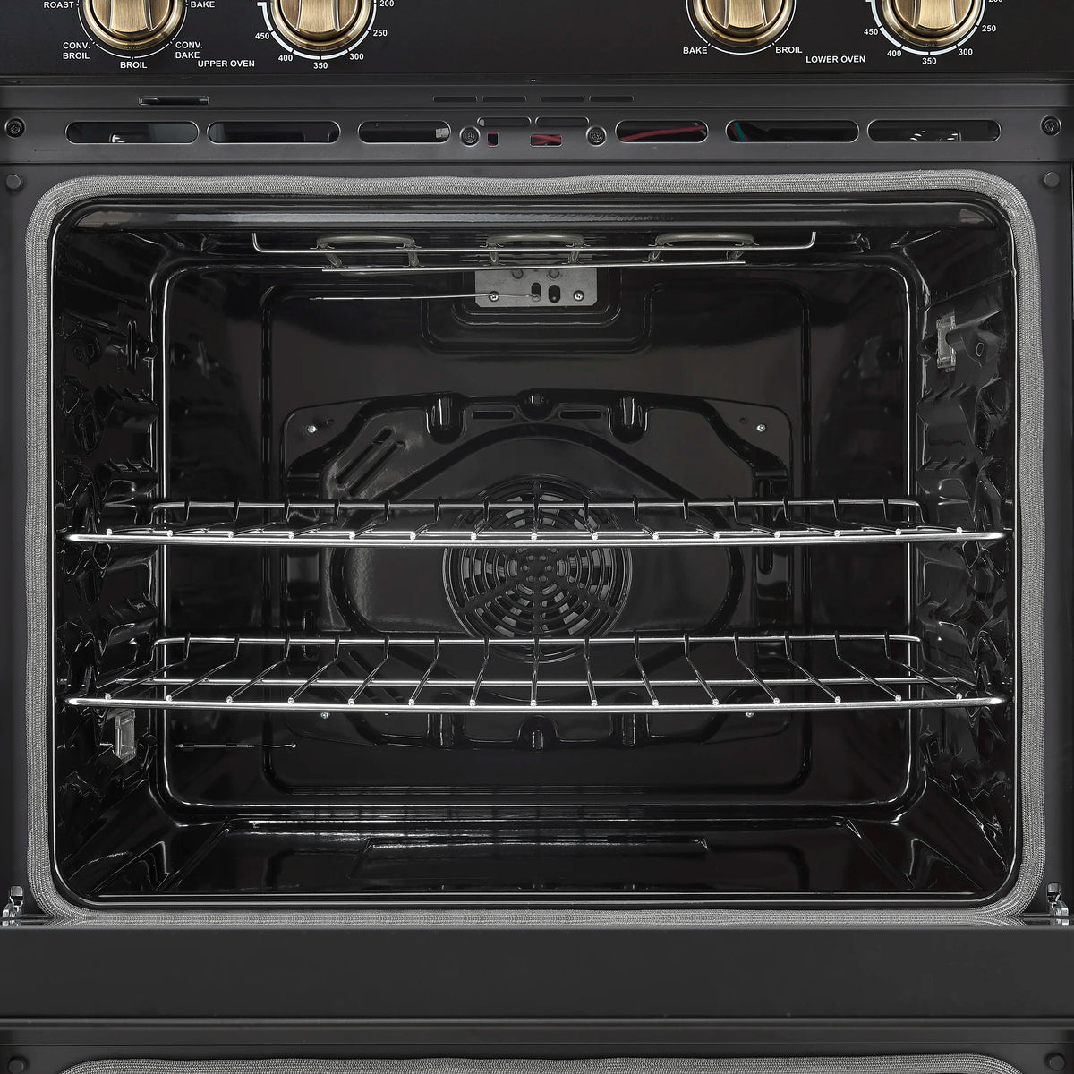 Forno Vomero 30-Inch Double Wall Oven with 10 cu.ft Total Capacity in Black with Stainless Steel Handle (FBOEL1324-30BLK)