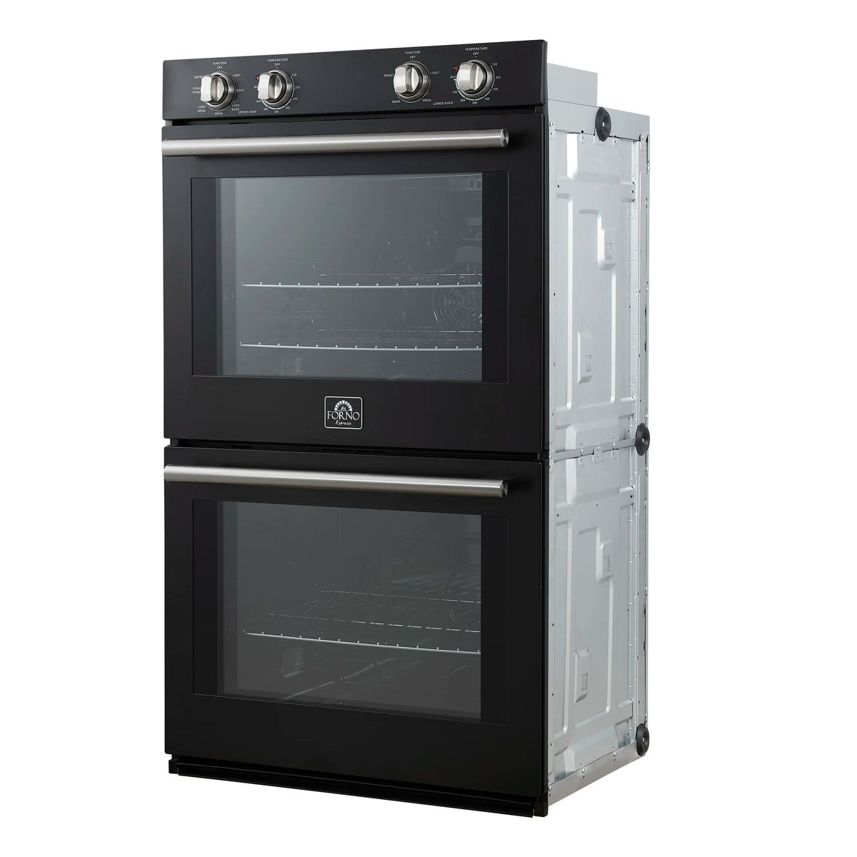 Forno 2-Piece Appliance Package - 30-Inch Vomero Double Wall Oven & 30-Inch Microwave Oven in Black with Stainless Steel Trim