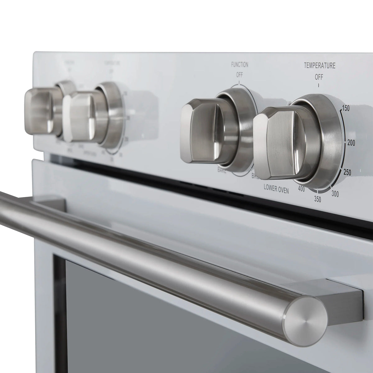 Forno Vomero 30-Inch Double Wall Oven with 10 cu.ft Total Capacity in White with Stainless Steel Handle (FBOEL1324-30WHT)
