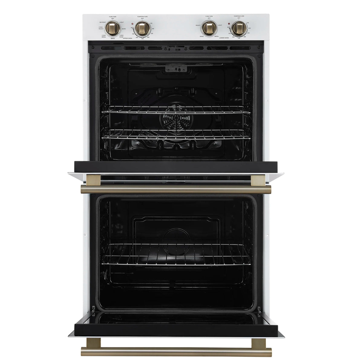 Forno Vomero 30-Inch Double Wall Oven with 10 cu.ft Total Capacity in White with Stainless Steel Handle (FBOEL1324-30WHT)