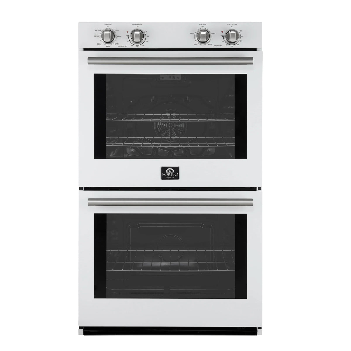Forno 2-Piece Appliance Package - 30-Inch Vomero Double Wall Oven & 30-Inch Microwave Oven in White with Stainless Steel Trim