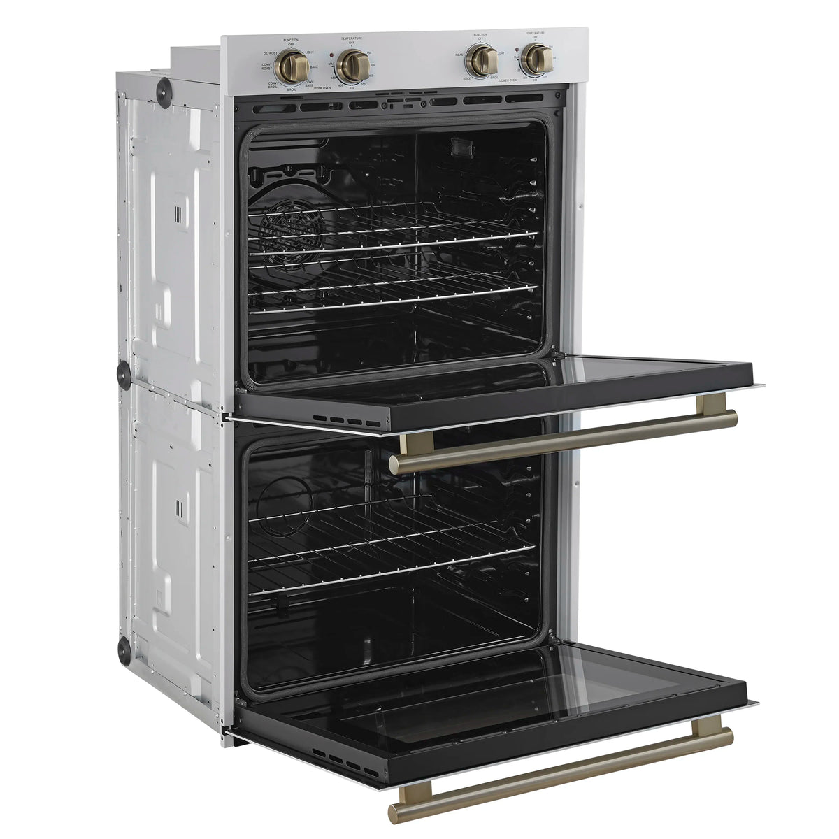 Forno Vomero 30-Inch Double Wall Oven with 10 cu.ft Total Capacity in White with Stainless Steel Handle (FBOEL1324-30WHT)