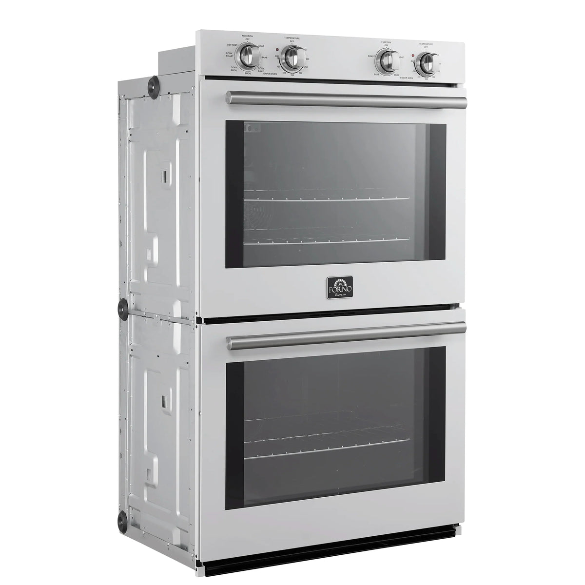 Forno 2-Piece Appliance Package - 30-Inch Vomero Double Wall Oven & 30-Inch Microwave Oven in White with Stainless Steel Trim