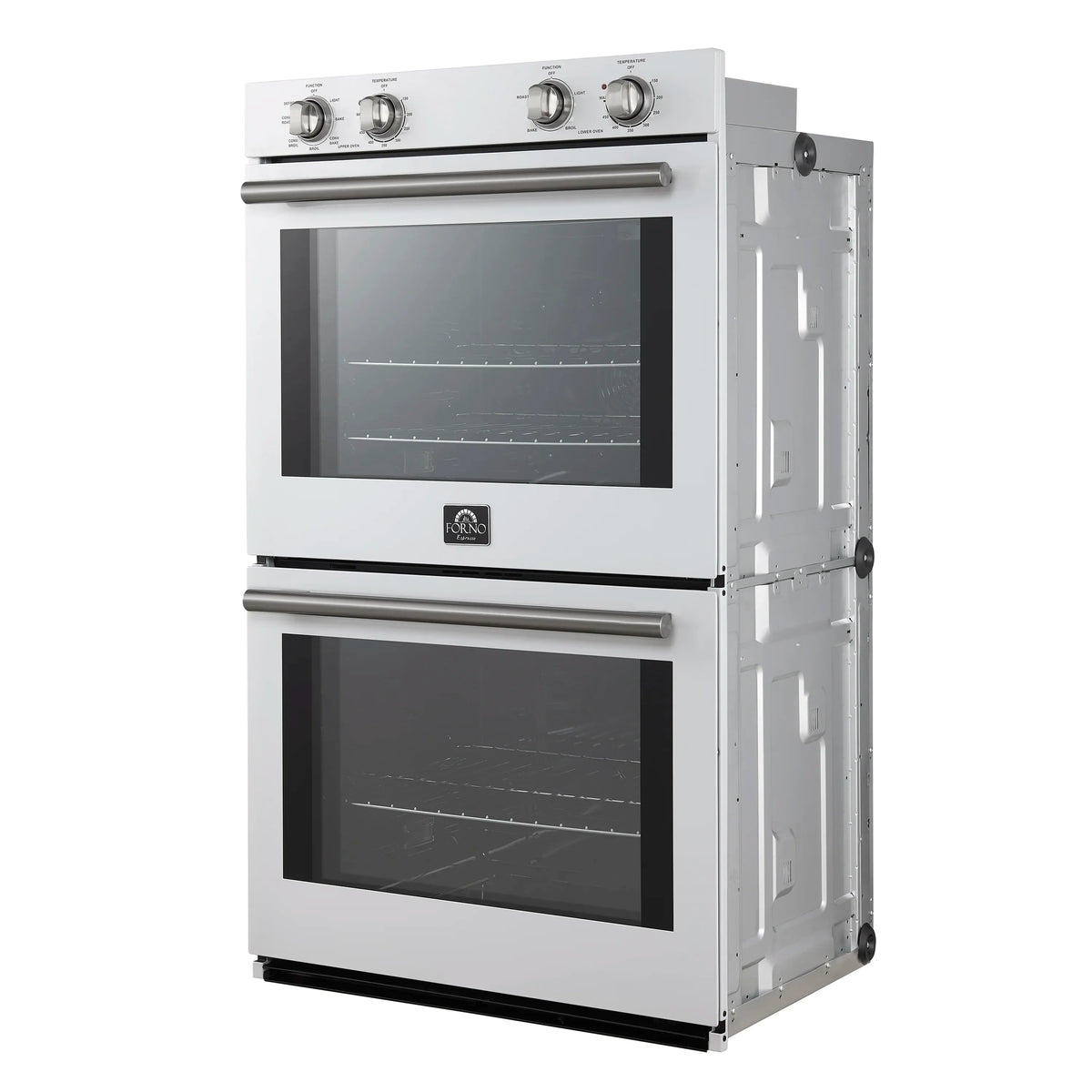 Forno 2-Piece Appliance Package - 30-Inch Vomero Double Wall Oven & 30-Inch Microwave Oven in White with Stainless Steel Trim