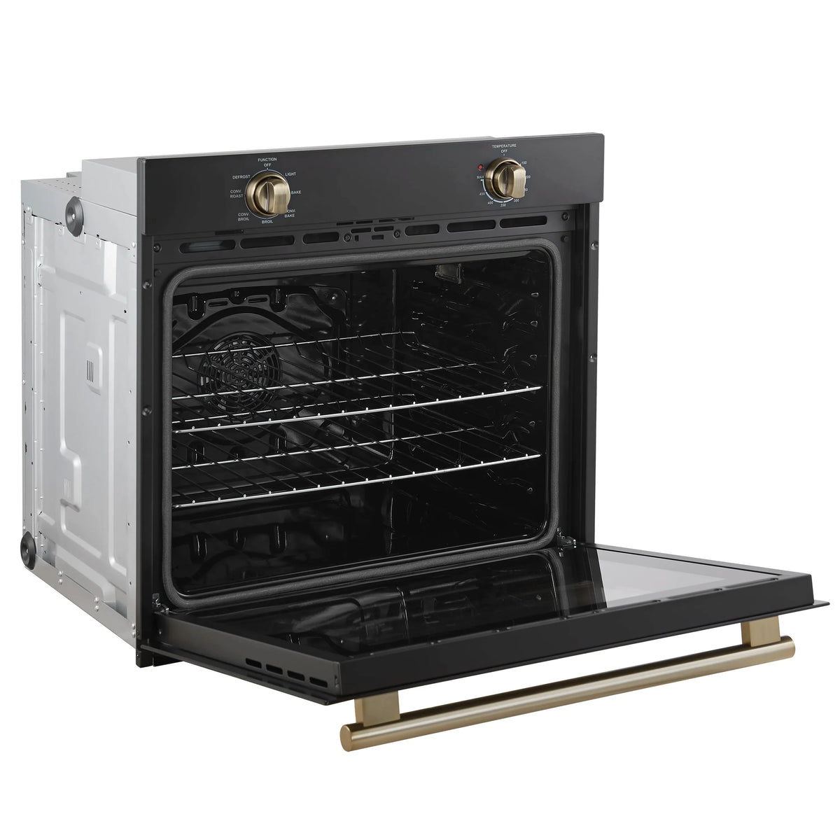 Forno Vomero 30-Inch Wall Oven with 5 cu.ft Total Capacity in Black with Stainless Steel Handle (FBOEL1370-30BLK)