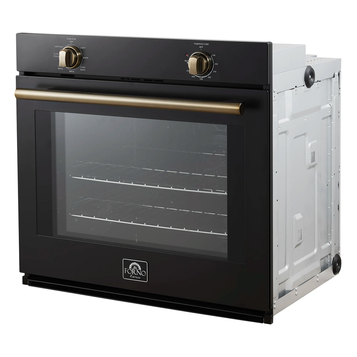 Forno Vomero 30-Inch Wall Oven with 5 cu.ft Total Capacity in Black with Stainless Steel Handle (FBOEL1370-30BLK)