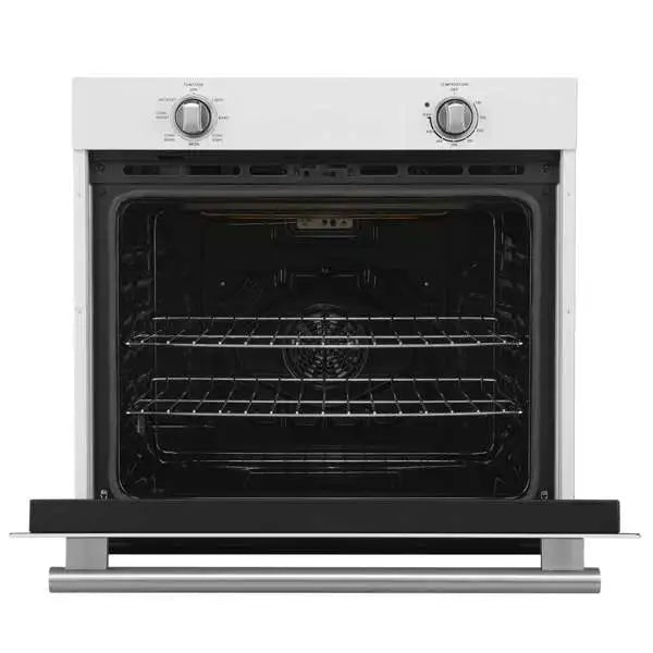 Forno Vomero 30-Inch Wall Oven with 5 cu.ft Total Capacity in White with Antique Brass Handle (FBOEL1370-30WHT)