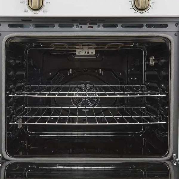 Forno Vomero 30-Inch Wall Oven with 5 cu.ft Total Capacity in White with Antique Brass Handle (FBOEL1370-30WHT)
