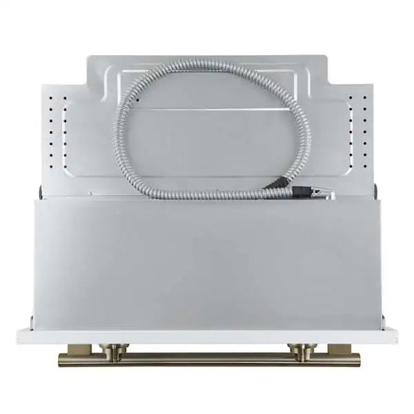 Forno 2-Piece Appliance Package - 30-Inch Vomero Wall Oven & 30-Inch Microwave Oven in White with Antique Brass Trim