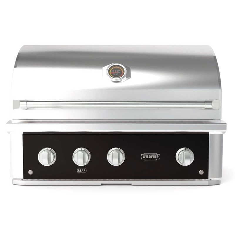 Wildfire Ranch Pro 36 Inch Black 304 Stainless Steel Built In Gas Grill - Brushed Stainless Accents