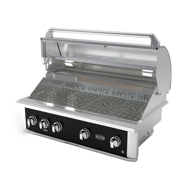 Wildfire Ranch Pro 42 Inch Black 304 Stainless Steel Built In Gas Grill - Chrome Black Accents