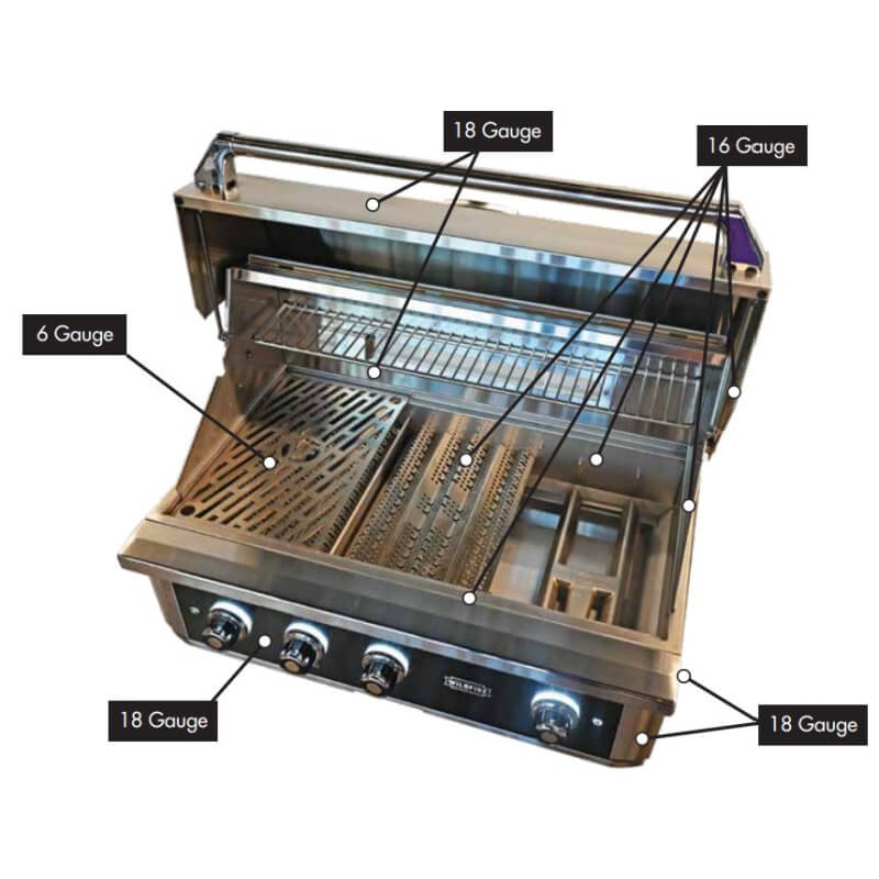 Wildfire Ranch Pro 30 Inch Black 304 Stainless Steel Built In Gas Grill