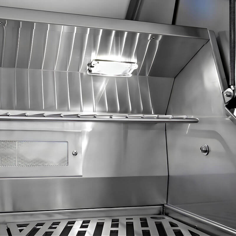 Wildfire Ranch Pro 30 Inch Black 304 Stainless Steel Built In Gas Grill - Brushed Stainless Accents