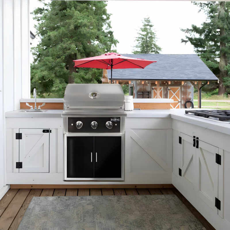 Wildfire Ranch Pro 30 Inch Black 304 Stainless Steel Built In Gas Grill