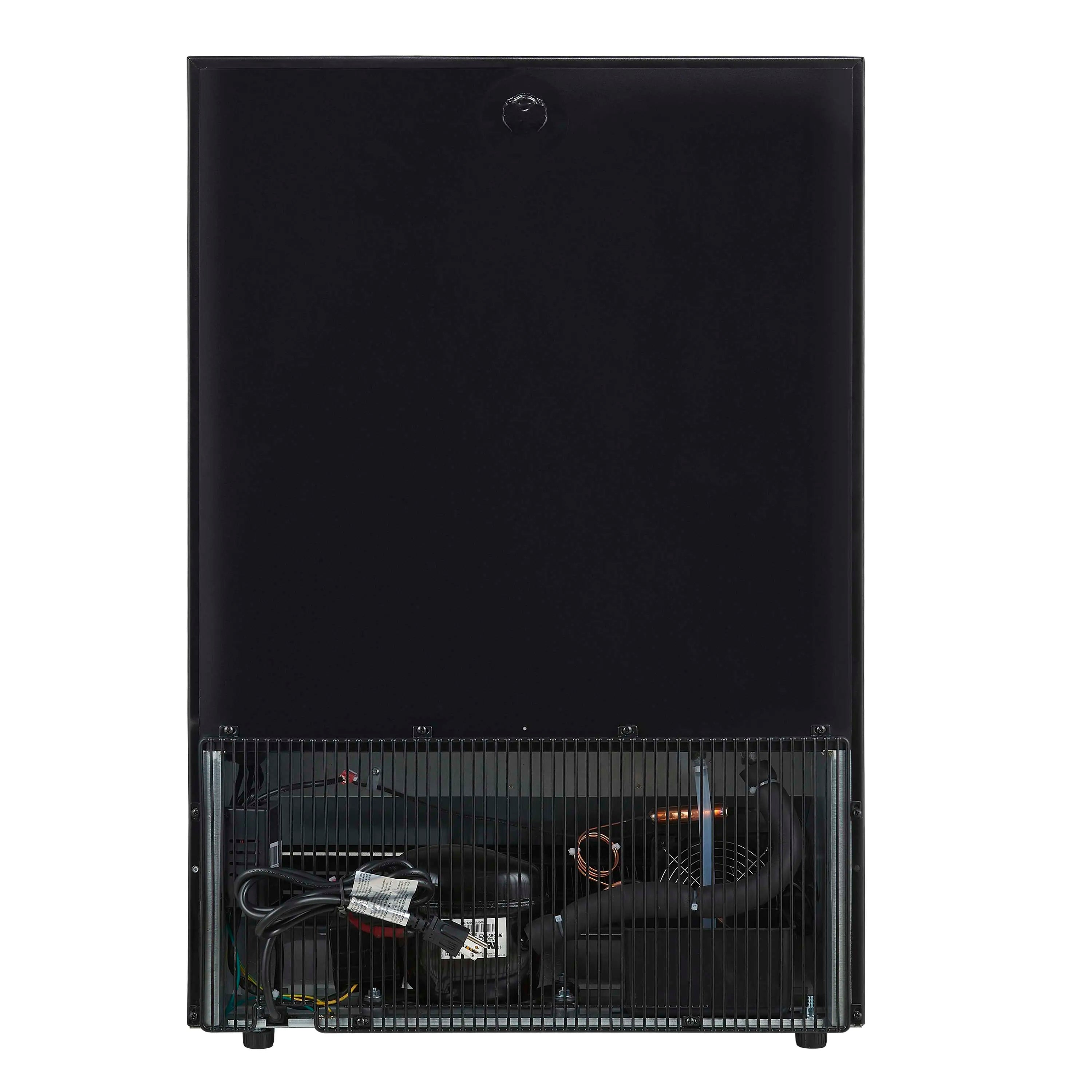 Forno Frescolino 24-Inch Beverage Cooler in Black with Antique Brass Handle, with LED Lighting, Triple Glass Door, 188 Can Capacity, Built-In or Freestanding (FWCDR6665-24BLK)