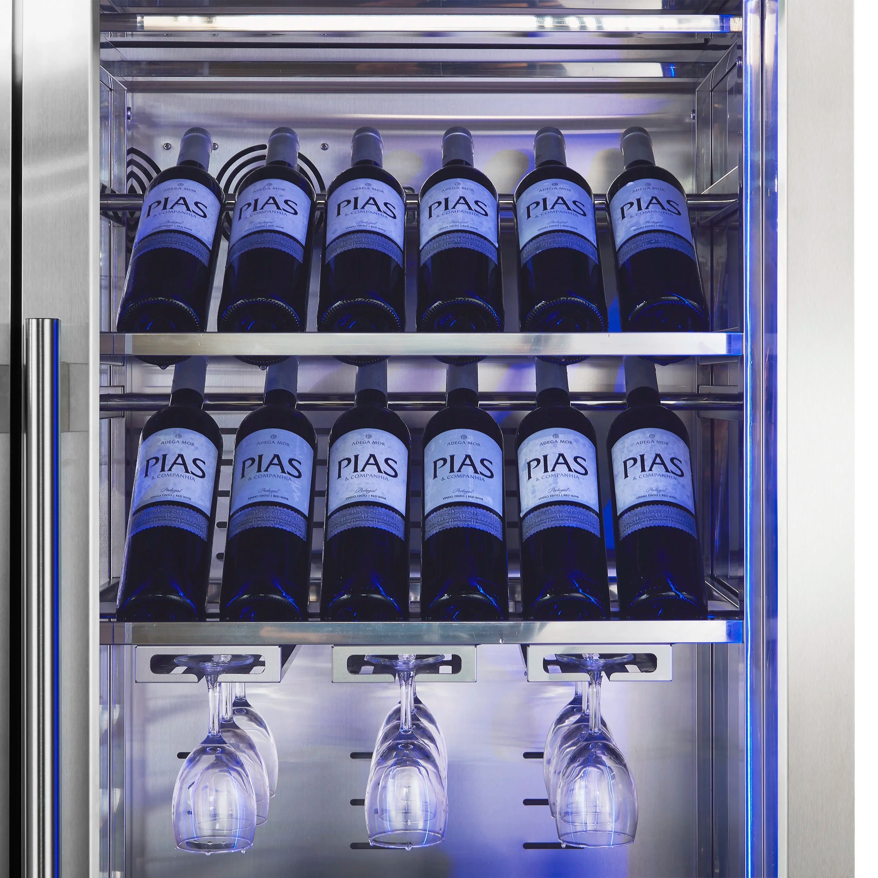 FORNO Abruzzo 48-Inch Dual Zone Wine Cooler with 30 Cu.Ft., 130 bottles, Display & Service Shelves, Stemware Racks, Rust Resistant  (FWCDR6680-48S)