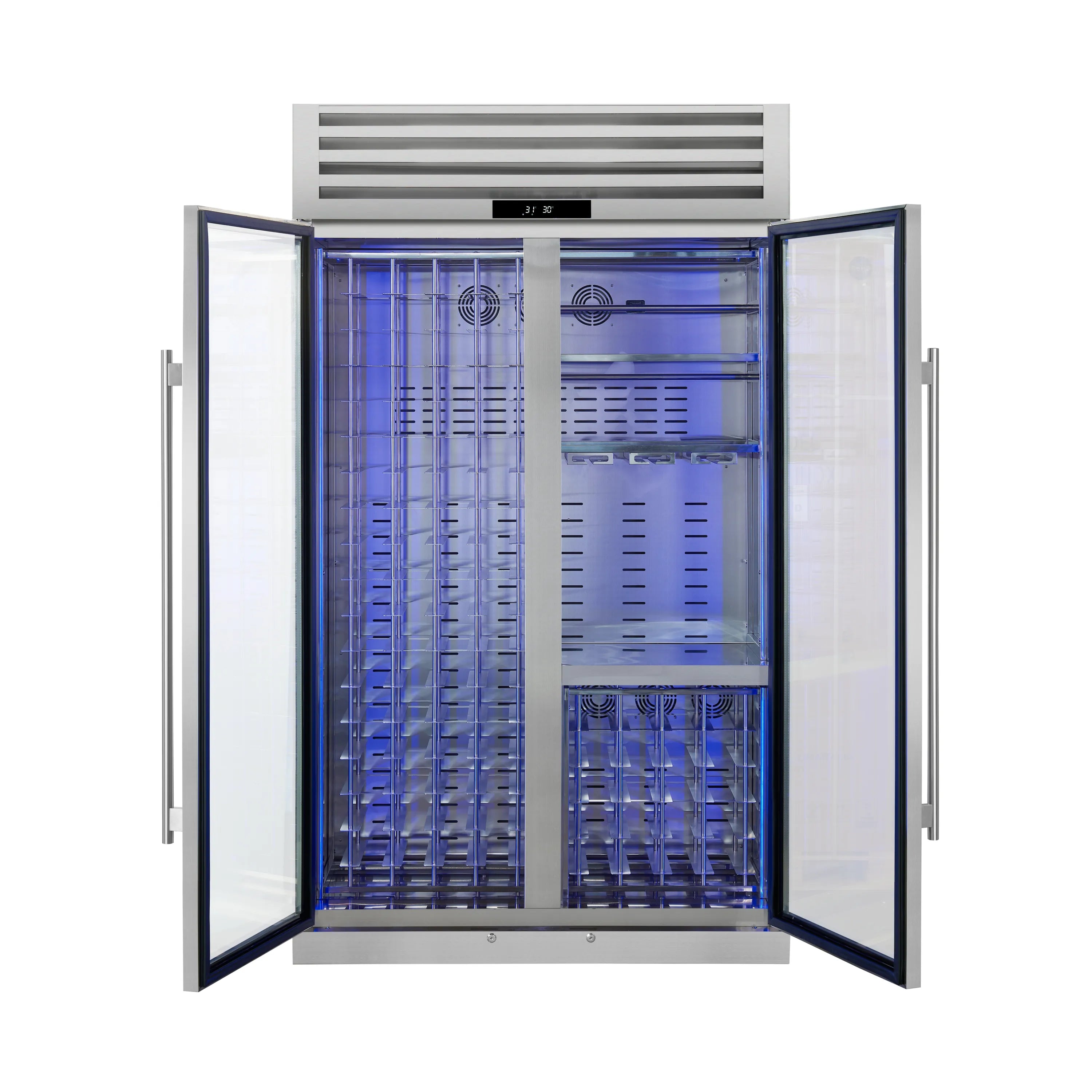 FORNO Abruzzo 48-Inch Dual Zone Wine Cooler with 30 Cu.Ft., 130 bottles, Display & Service Shelves, Stemware Racks, Rust Resistant  (FWCDR6680-48S)