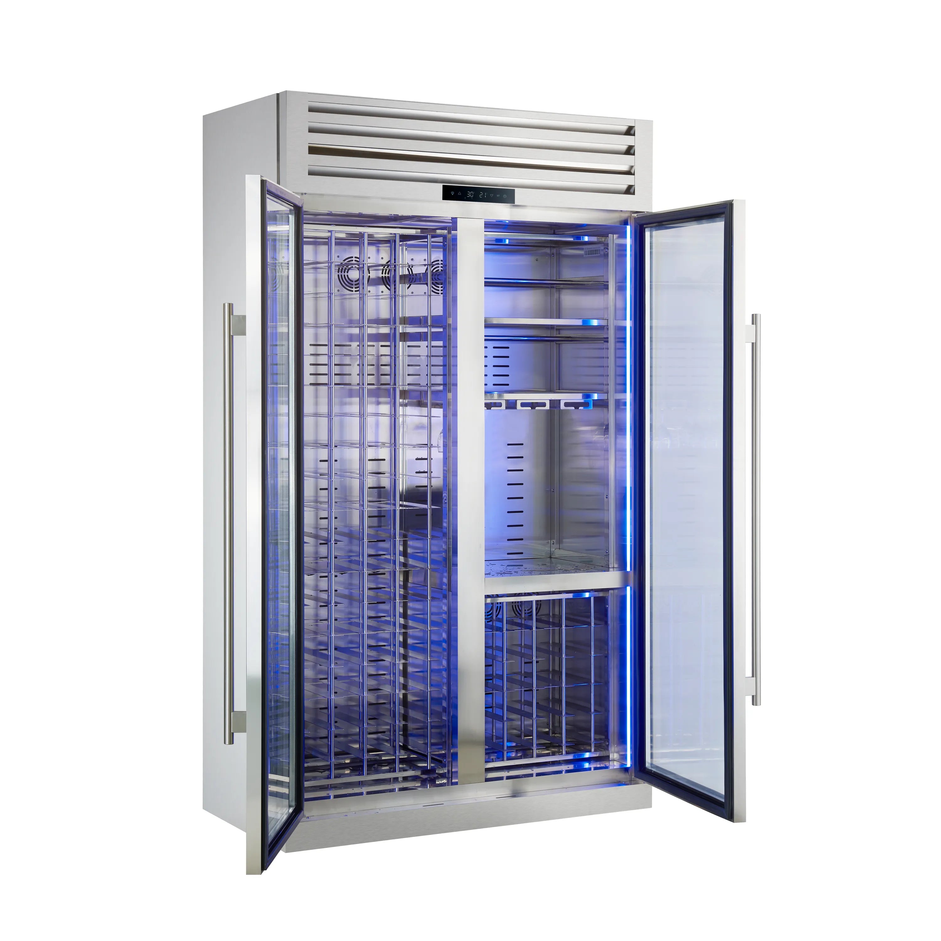 FORNO Abruzzo 48-Inch Dual Zone Wine Cooler with 30 Cu.Ft., 130 bottles, Display & Service Shelves, Stemware Racks, Rust Resistant  (FWCDR6680-48S)