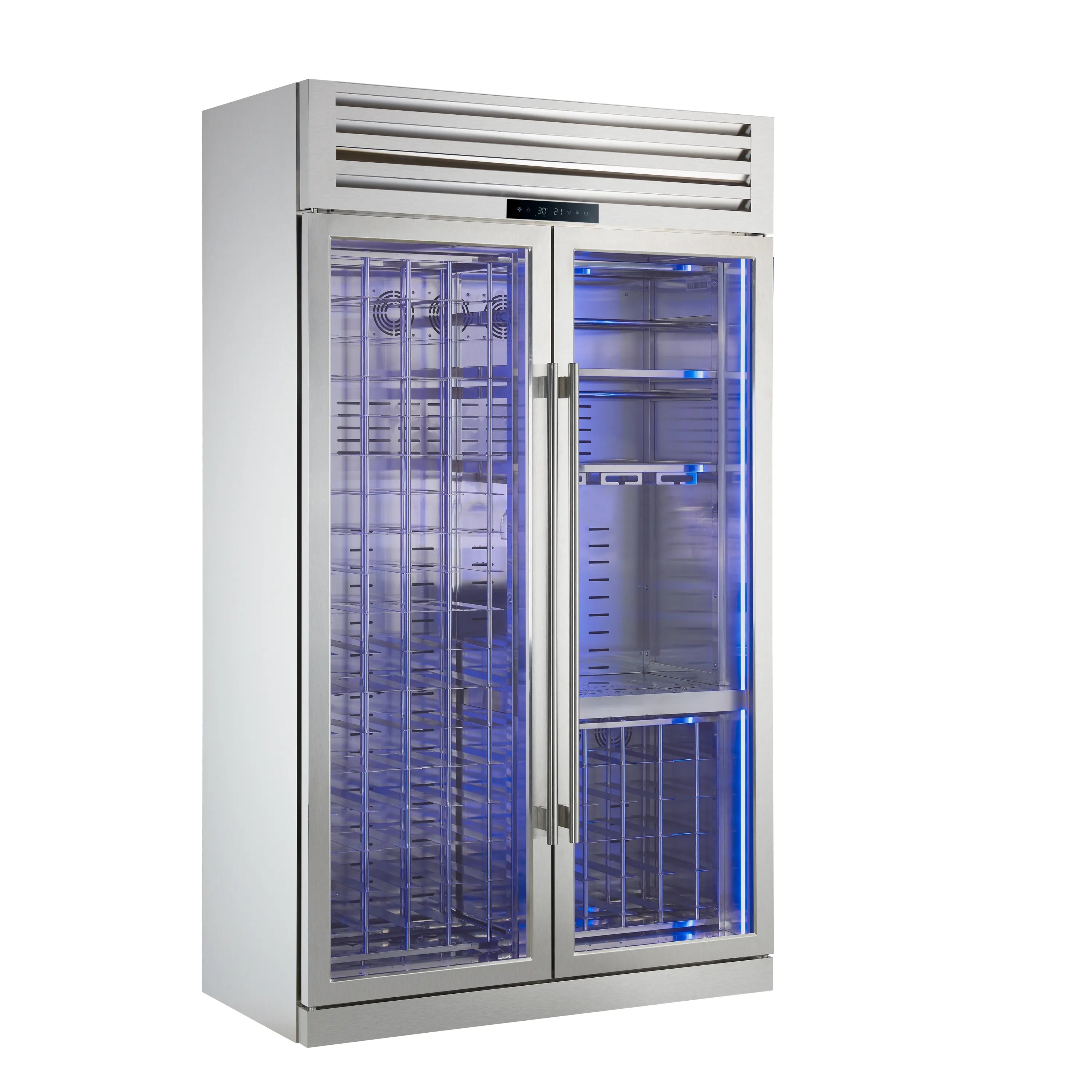 FORNO Abruzzo 48-Inch Dual Zone Wine Cooler with 30 Cu.Ft., 130 bottles, Display & Service Shelves, Stemware Racks, Rust Resistant  (FWCDR6680-48S)
