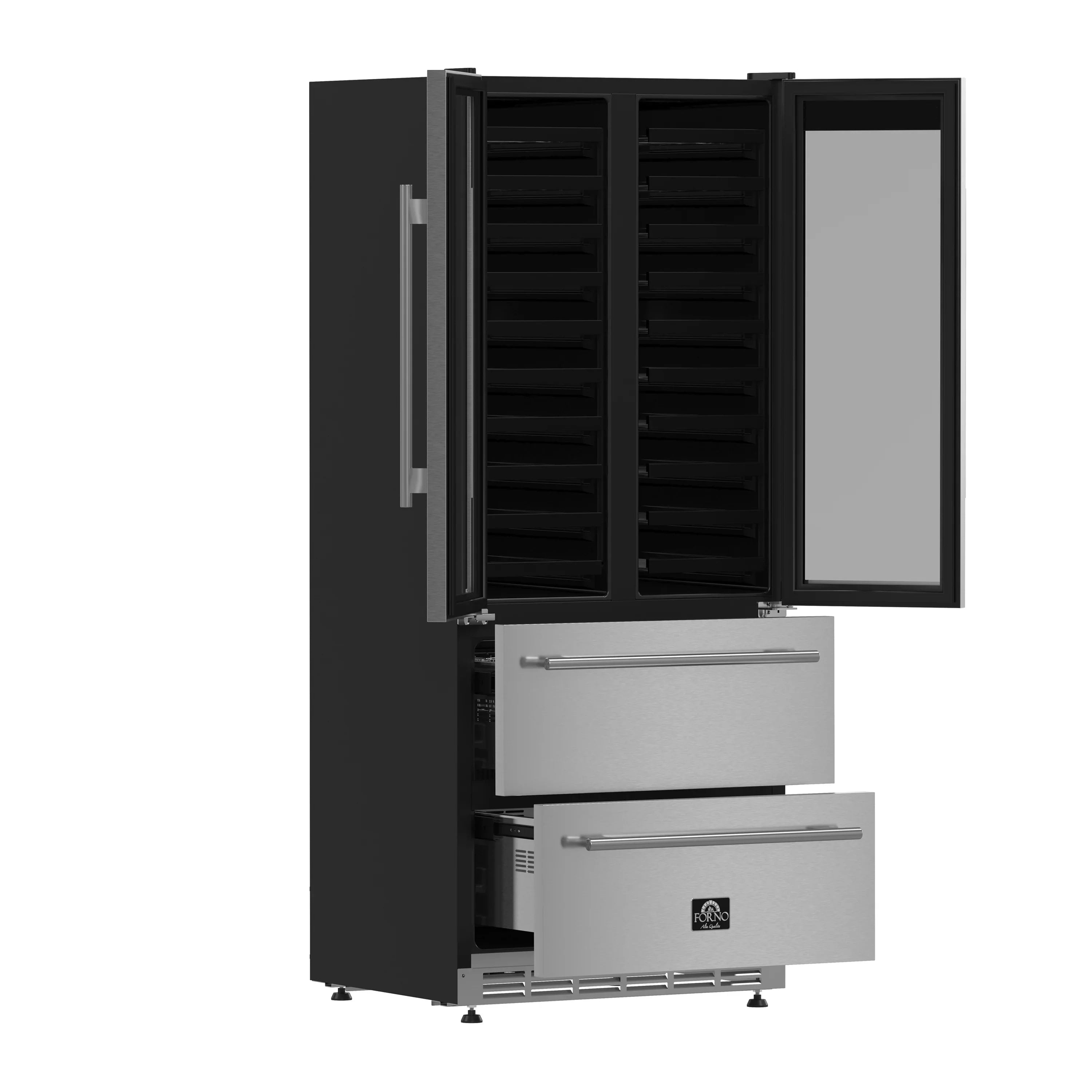 Forno Campania 32-Inch 17.7 cu.ft. Wine Cooler and Beverage Refrigerator Drawer in Stainless Steel (FWCDR6635-32S)