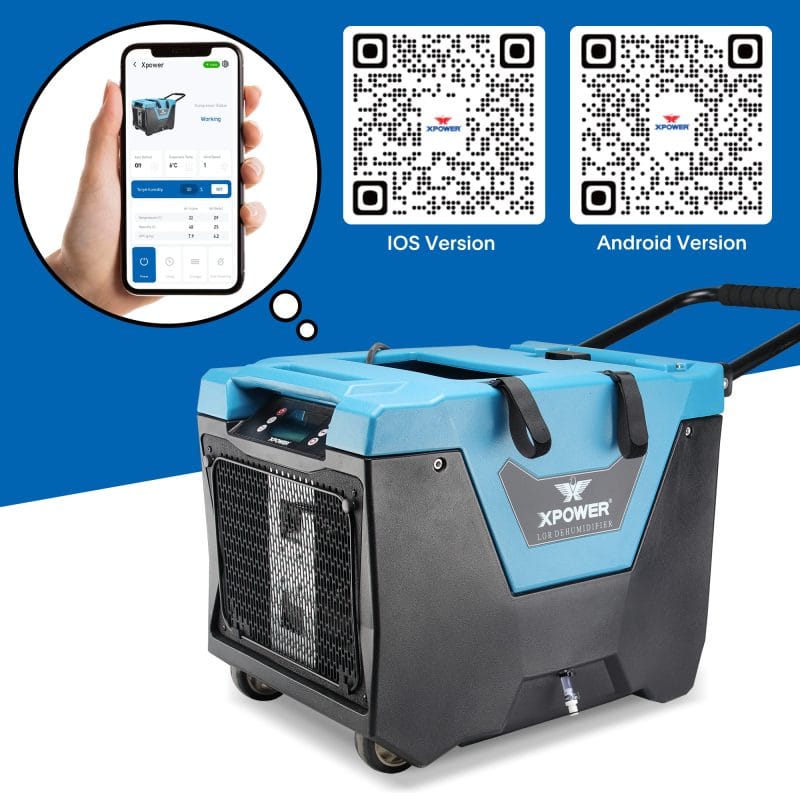 XPOWER LGR commercial dehumidifier XD-125Li - XPOWER Connect mobile app screen 1