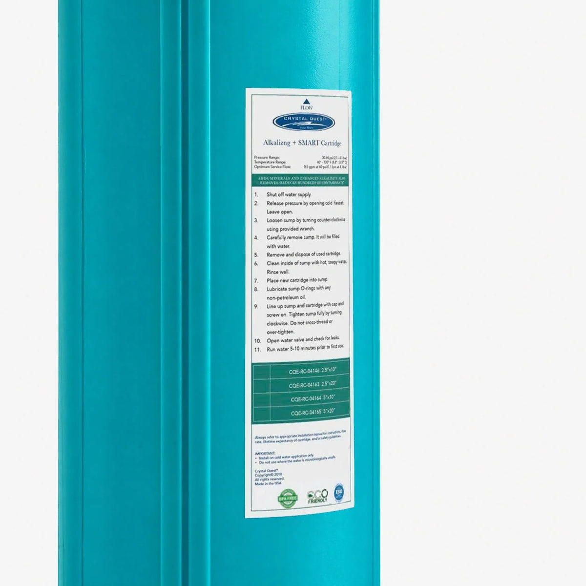 Crystal Quest Alkalize, Mineralizer & Oxidation + SMART Replacement Filter Cartridge