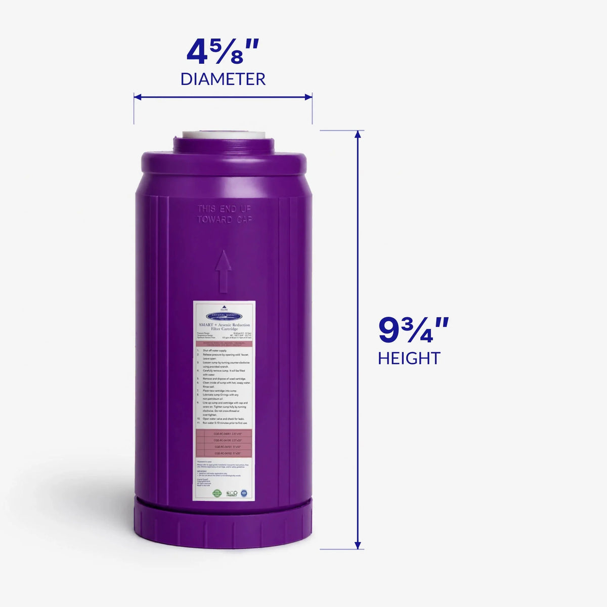 Crystal Quest Arsenic Removal + SMART Replacement Filter Cartridge, 0.5 to 6 GPM