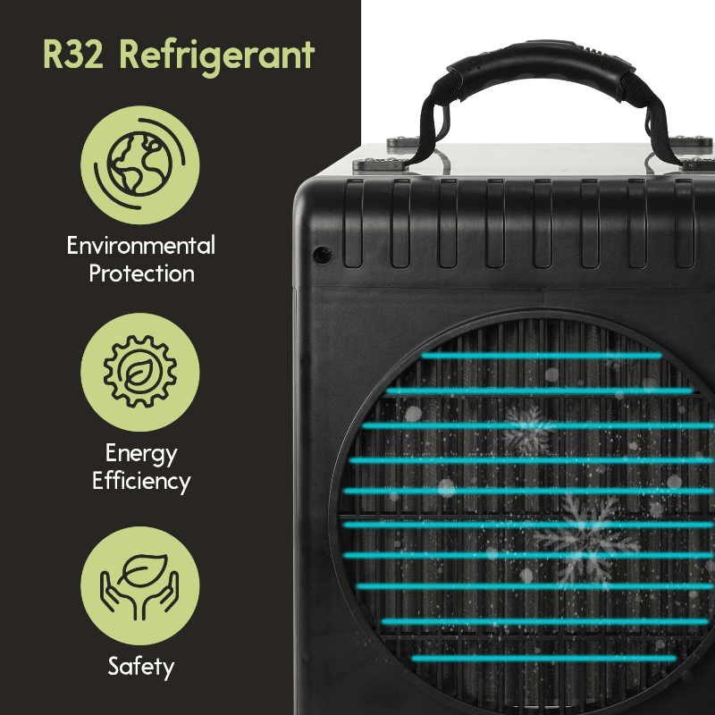 XPOWER Viking crawl space dehumidifier BD-90P - feature infographic 2
