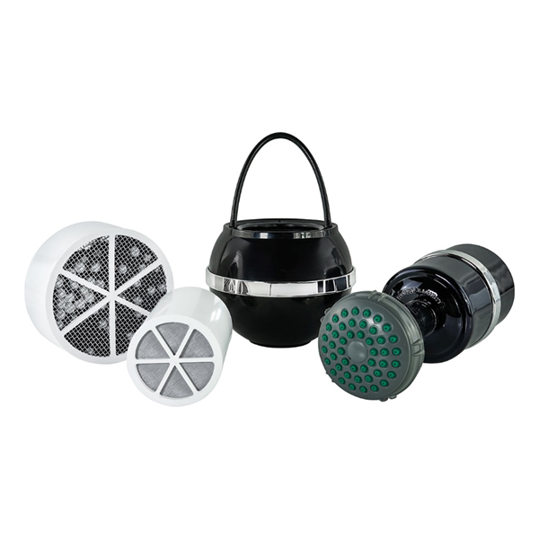 Crystal Quest Bathing Essentials Bundle, Bath Ball Filter and Shower Filter, White, Black or Chrome