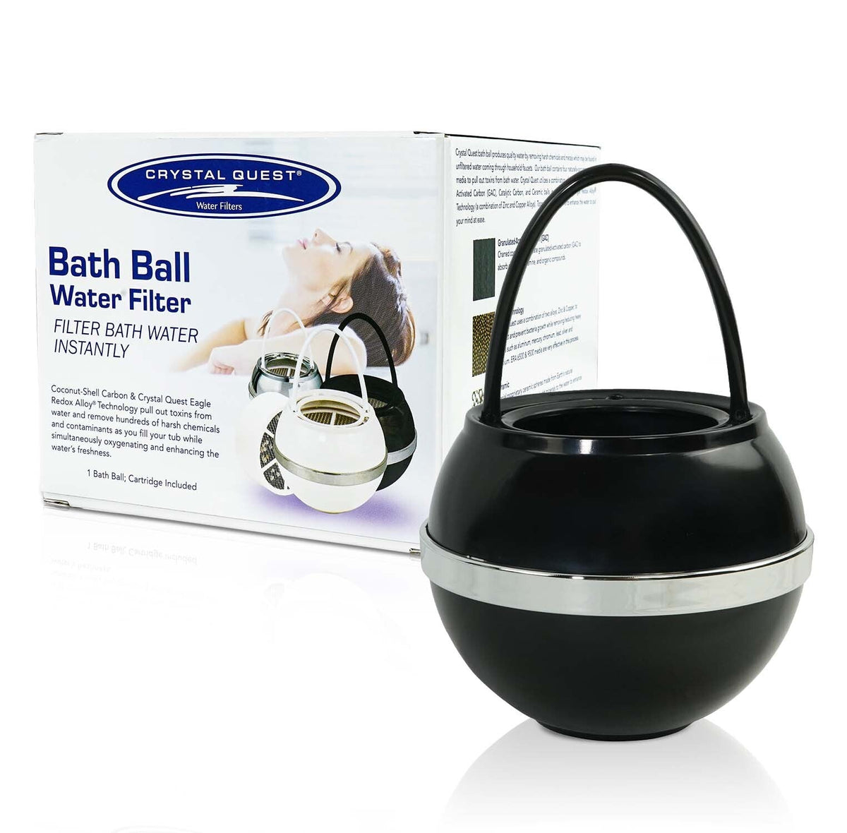 Crystal Quest Bath Ball Tub Faucet Filter, 4-5 GPM, 2,000-2,500 Gallon Cartridge