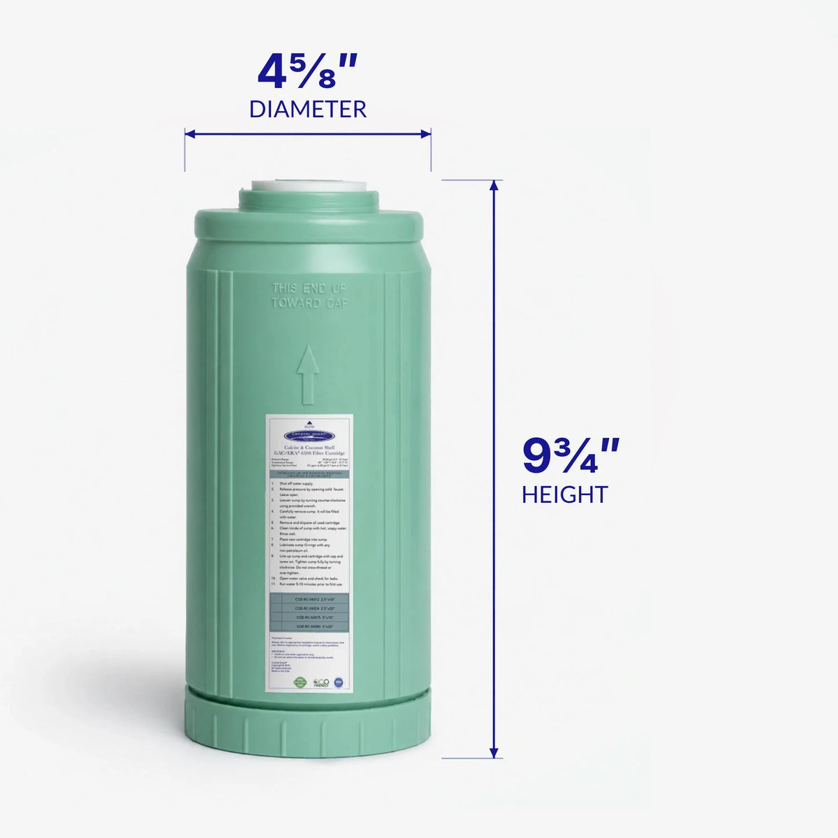 Crystal Quest Calcite & Coconut Shell GAC Replacement Filter Cartridge, 0.5 to 6 GPM