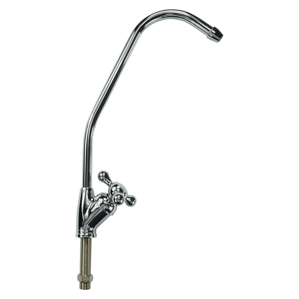 Crystal Quest Chrome Faucet, 1/4" Tube, European Cross Handle (CQE-PT-03501)