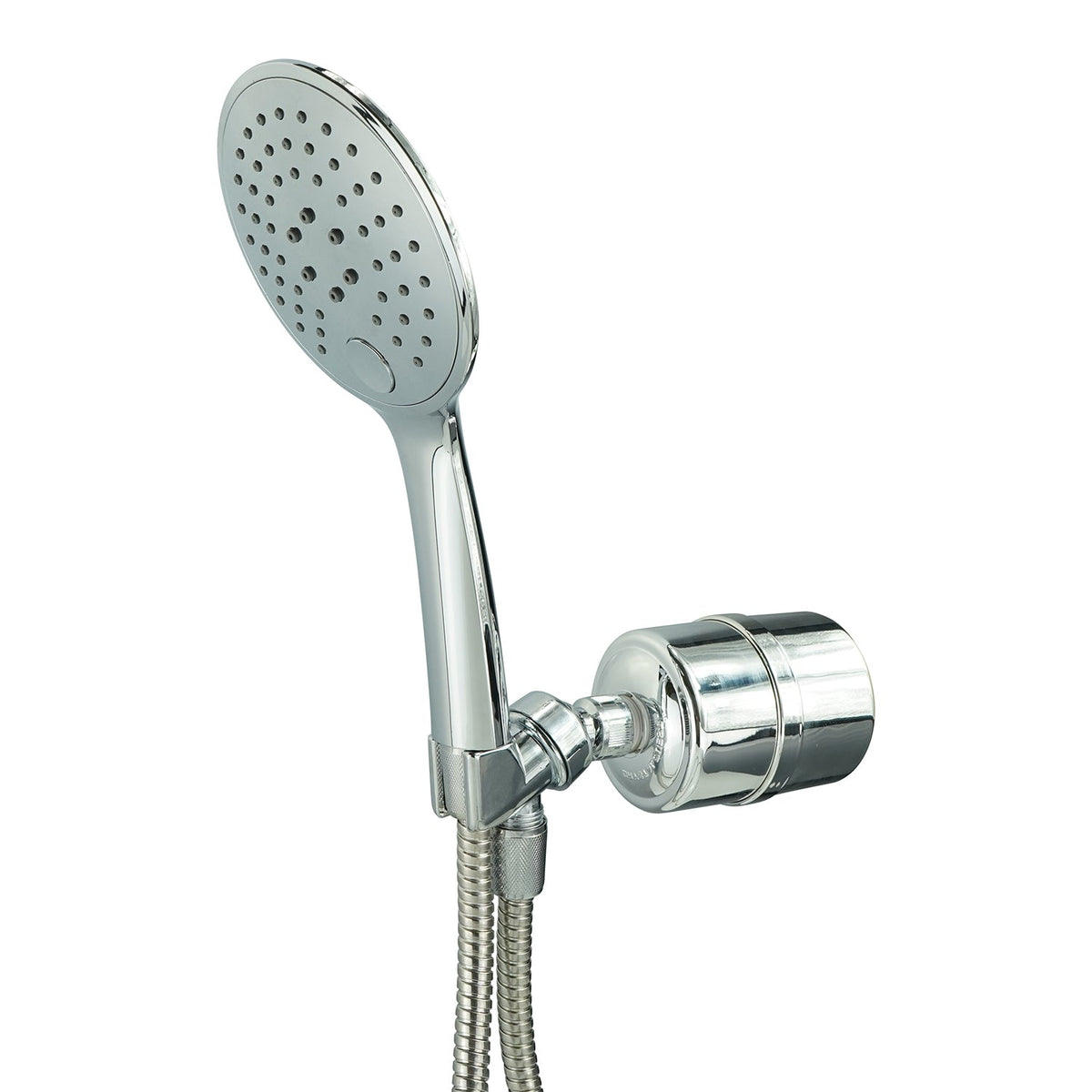 Crystal Quest Handheld Shower Filter, 3-Spray Massage Head, 5.75 ft Hose, 2 GPM