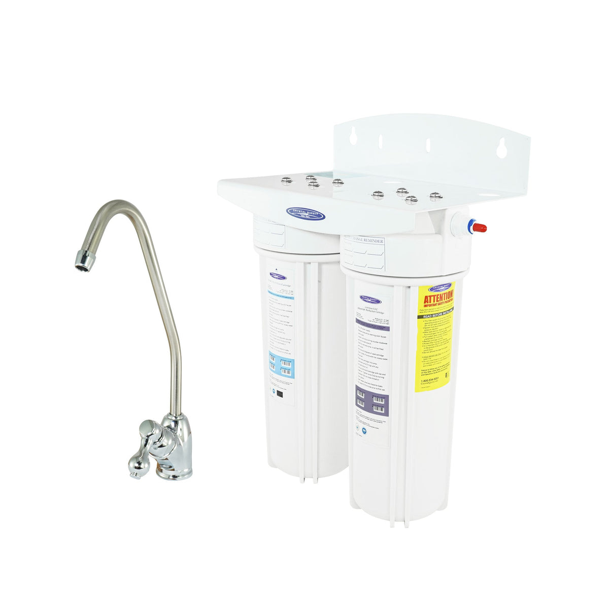 Crystal Quest Fluoride Under Sink Water Filter System, Single, Double or Triple