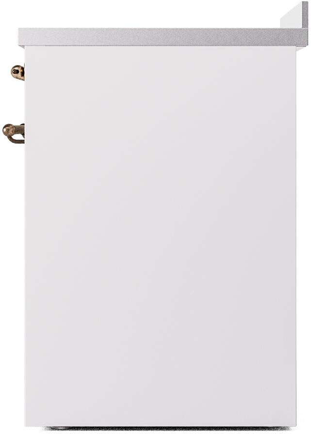 ILVE Nostalgie II 30-Inch Freestanding Electric Induction Range in White with Burnished Bronze Trim (UPI304NMPWHB)