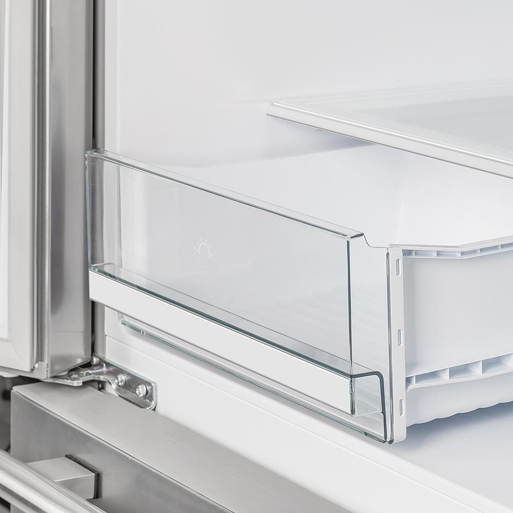Forno 36-Inch French Door Refrigerator - 19 cu.ft with Double Freezer Drawer and Ice Maker - with 4-Inch Custom Grille (FFRBI1820-40SG)