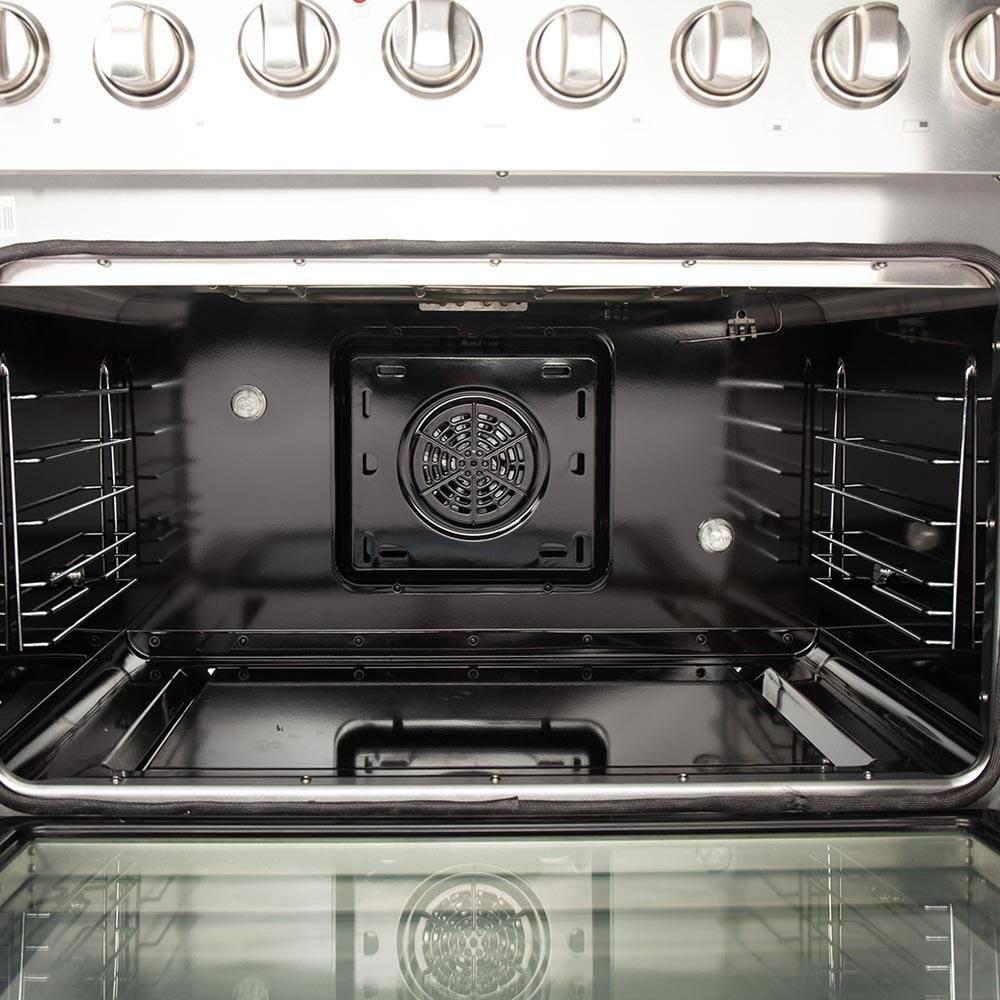 Forno 36-Inch Galiano Dual Fuel Range with 6 Gas Burners, 240v Electric Convection Oven (FFSGS6156-36)