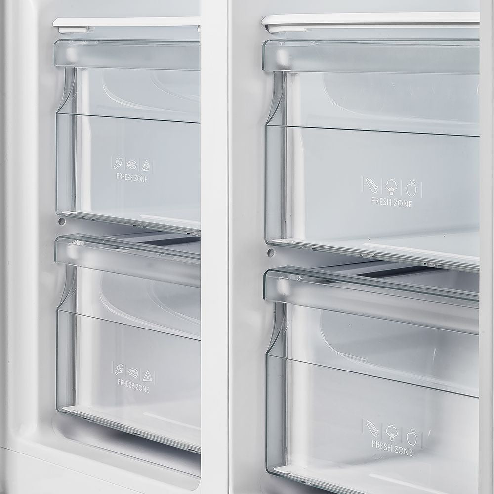 Forno 33-Inch Salerno Side-by-Side Counter Depth Refrigerator 15.6 Cu. Ft. in Stainless Steel with Professional Handle & 4” Decorative Grille (FFRBI1805-37SG)