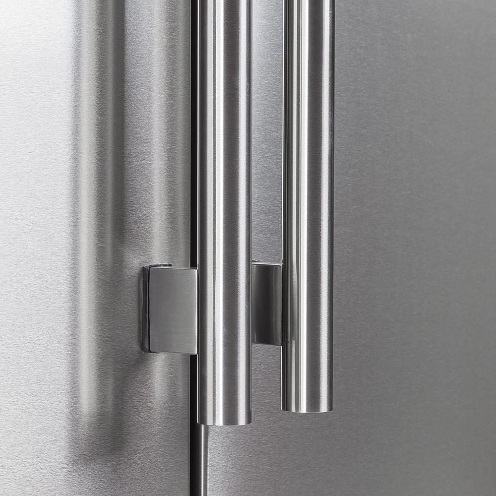 Forno 33-Inch Salerno Side-by-Side Counter Depth Refrigerator 15.6 Cu. Ft. in Stainless Steel with Professional Handle & 4” Decorative Grille (FFRBI1805-37SG)