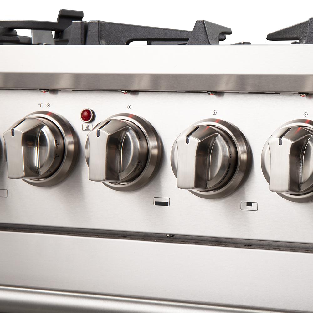 Forno 4-Piece Pro Appliance Package - 30-Inch Dual Fuel Range, Refrigerator, 24-Inch Microwave Oven, & 3-Rack Dishwasher in Stainless Steel