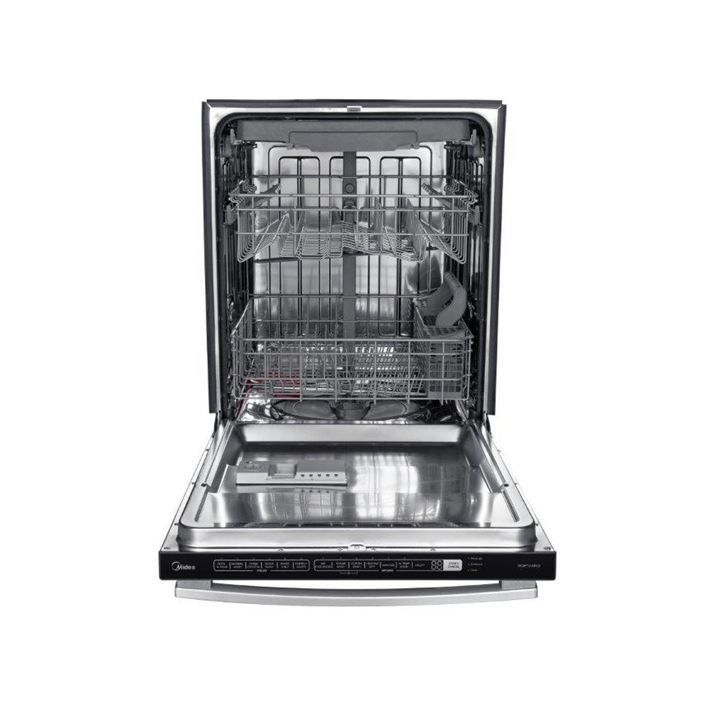 Forno 5-Piece Appliance Package - 36-Inch Gas Range, Refrigerator with Water Dispenser, Wall Mount Hood with Backsplash, 24-Inch Microwave Oven, & 3-Rack Dishwasher in Stainless Steel
