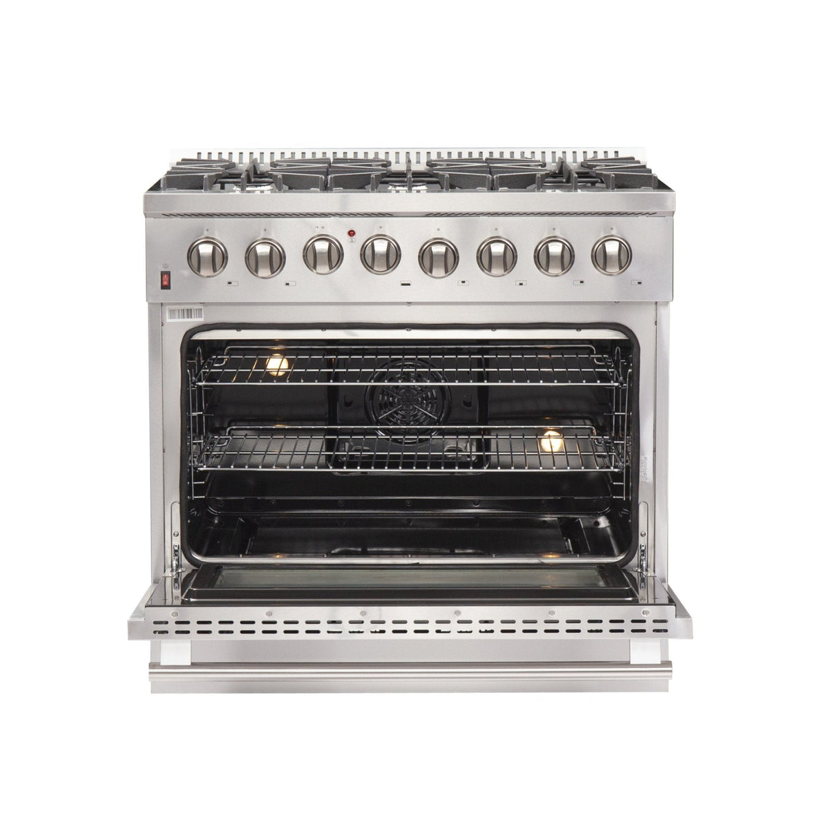 Forno 3-Piece Appliance Package - 36-Inch Dual Fuel Range, French Door Refrigerator, and Dishwasher in Stainless Steel (FBDL-004-02CAUS)