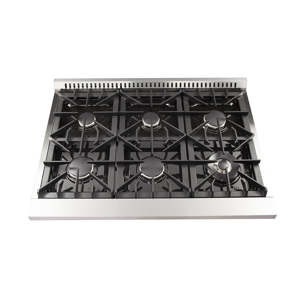 Forno 3-Piece Appliance Package - 36-Inch Dual Fuel Range, French Door Refrigerator, and Dishwasher in Stainless Steel (FBDL-004-02CAUS)