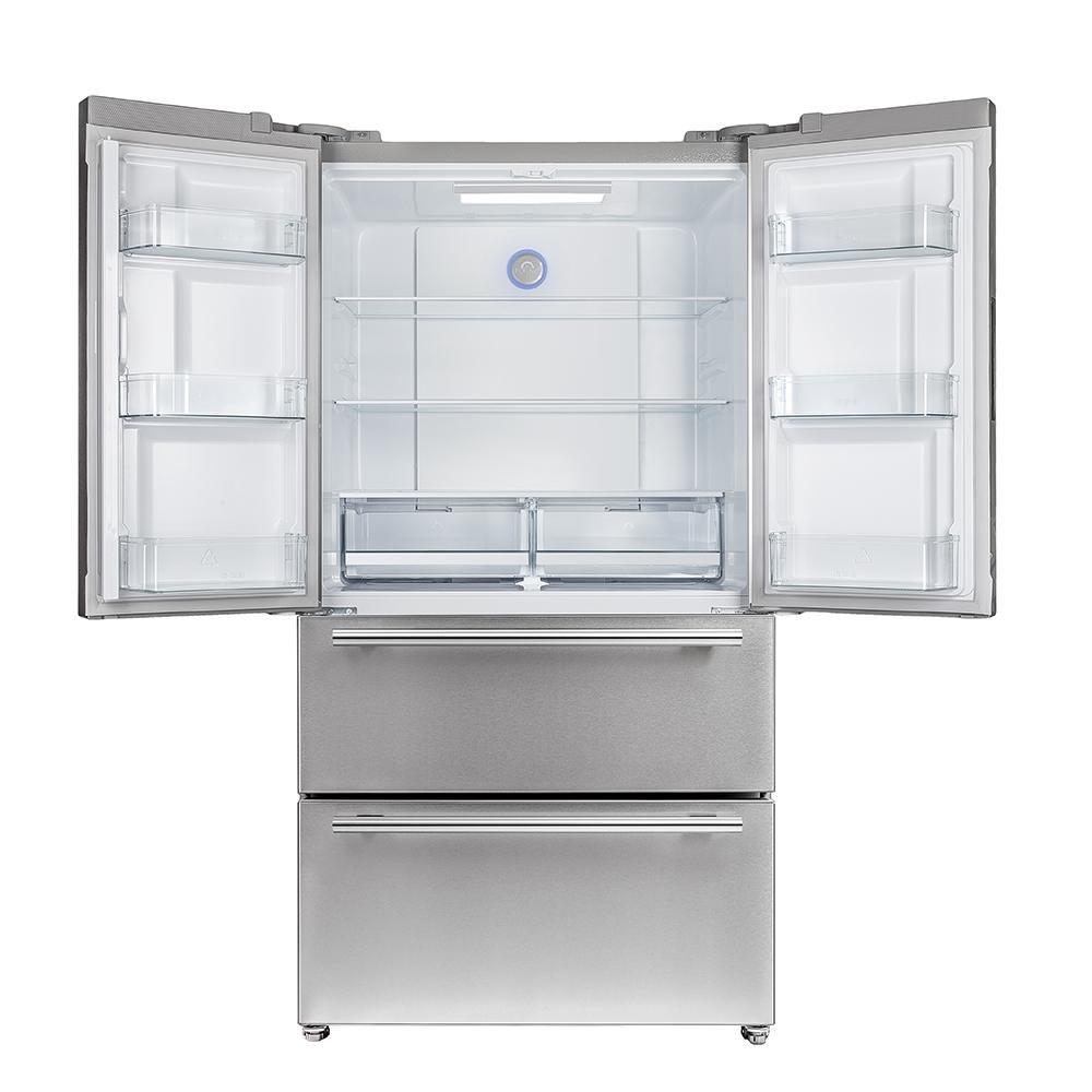 Forno 4-Piece Pro Appliance Package - 30-Inch Gas Range, Refrigerator, 24-Inch Microwave Oven, & 3-Rack Dishwasher in Stainless Steel