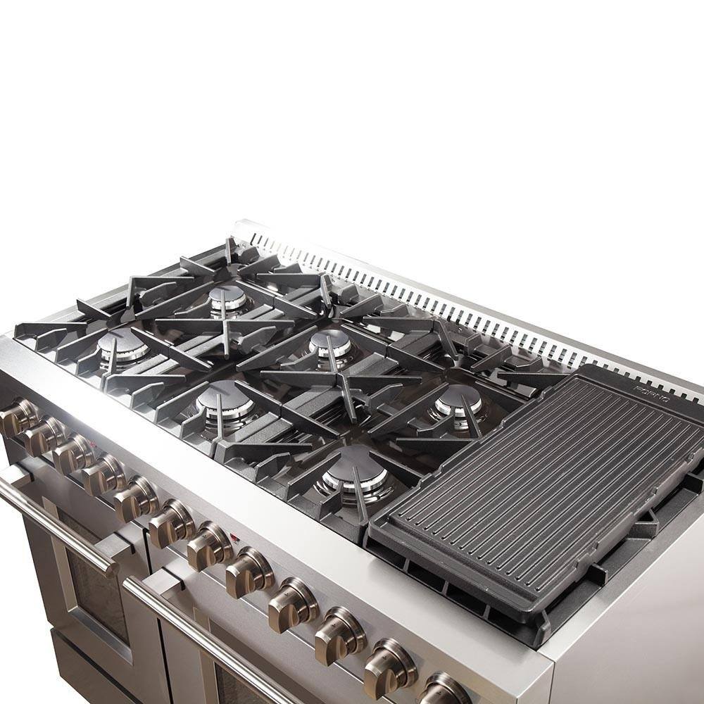 Forno 2-Piece Appliance Package - 48-Inch Dual Fuel Range and 60-Inch Built-In Refrigerator in Stainless Steel (FBDL-017-03CAUS)