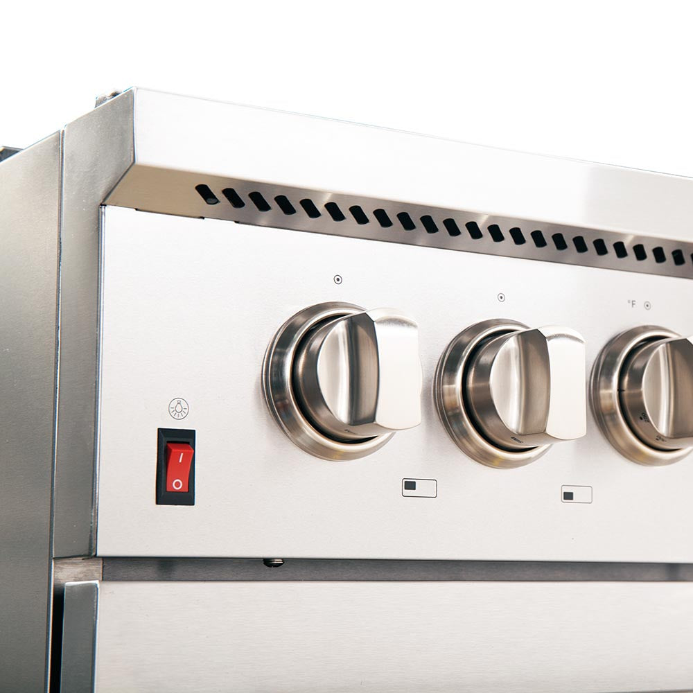Forno 5-Piece Appliance Package - 48-Inch Dual Fuel Range, Wall Mount Range Hood, 36-Inch Refrigerator, Dishwasher, and 30-Inch Microwave Drawer in Stainless Steel